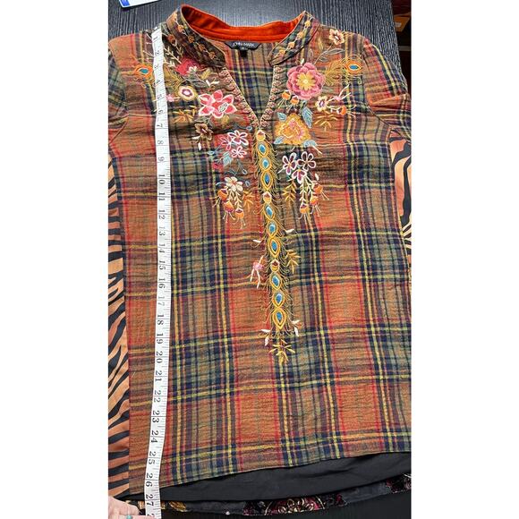 Stunning Boho Patchwork Multimedia Tunic Blouse from John Mark - Picture 8 of 8